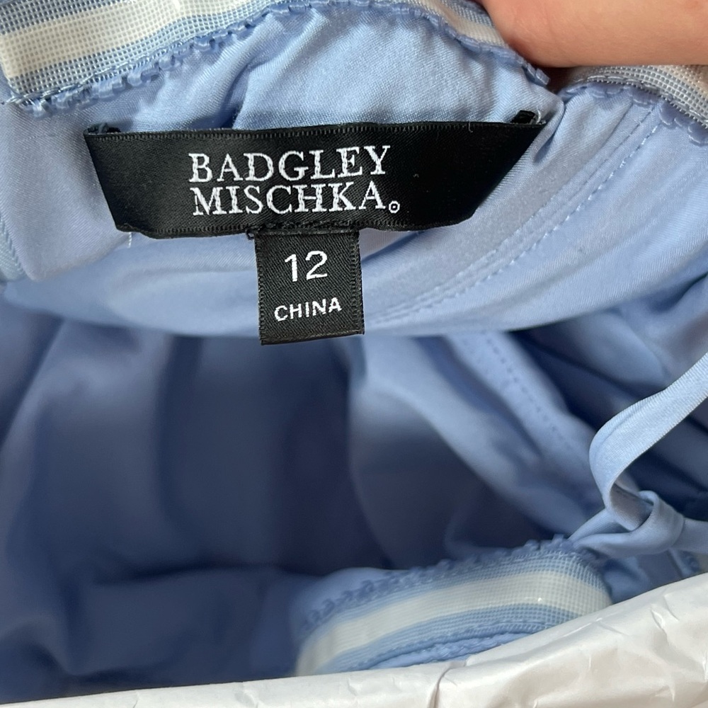 Badgley Mischka Strapless Light Blue Dress - Picture 4 of 9